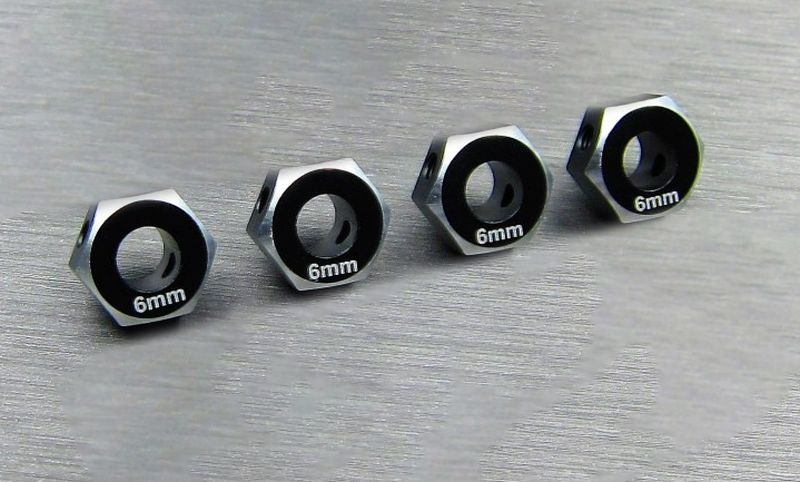 Aluminium Hex Adapter 6mm schwarz