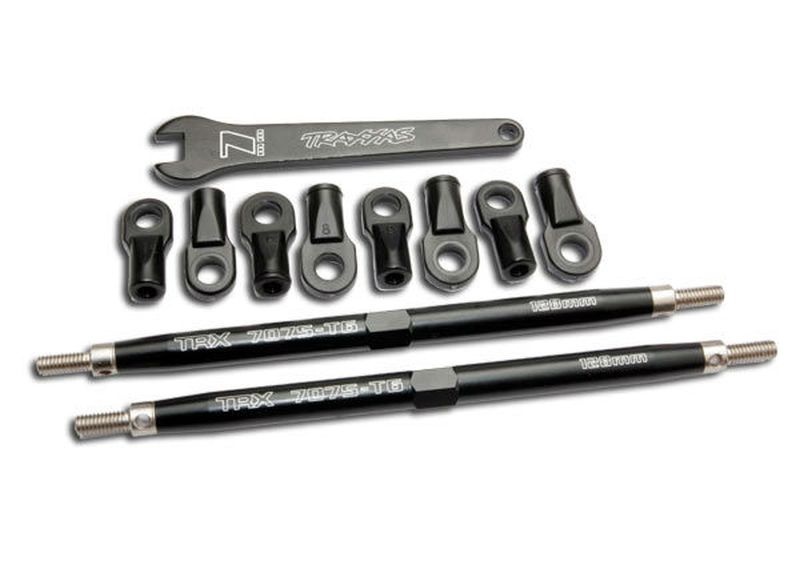 L/R Gewindestangen 7075-T6 Aluminium schwarz 128mm (2)