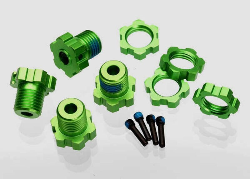 Radmitnehmer & Muttern 6061-T6 Aluminium grün 17mm (4)