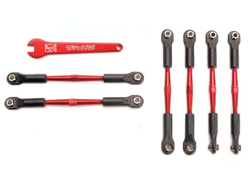 L/R Gewindestange Aluminium rot 58mm (4) & 61mm (2)