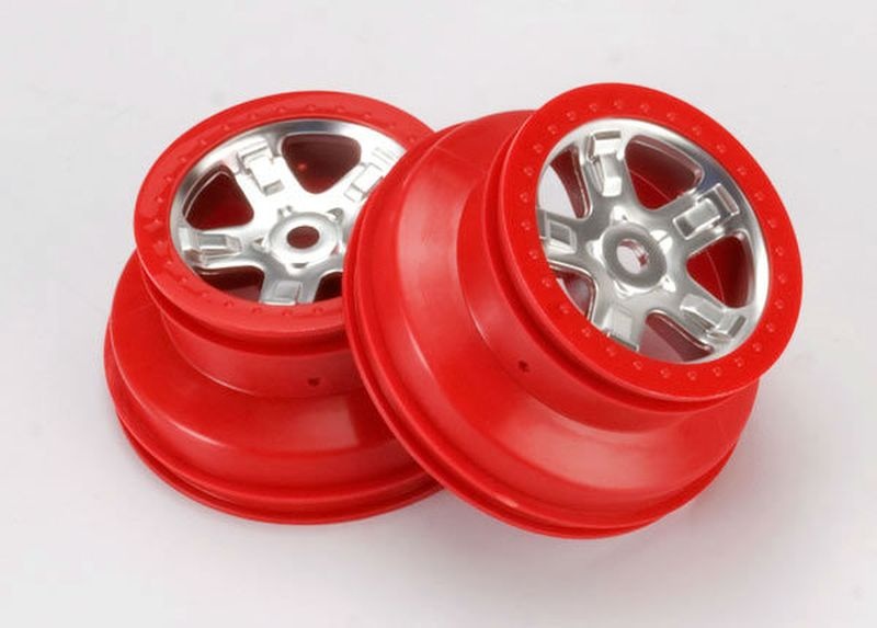 SCT 2.2/3.0 Felgen satin-chrom/rot 14mm (2)