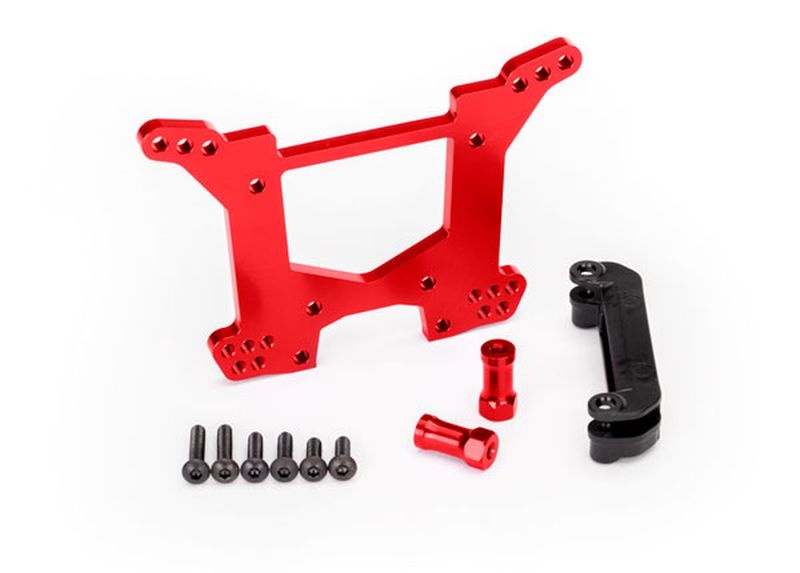 Dämpferbrücke 7075-T6 Aluminium hinten rot