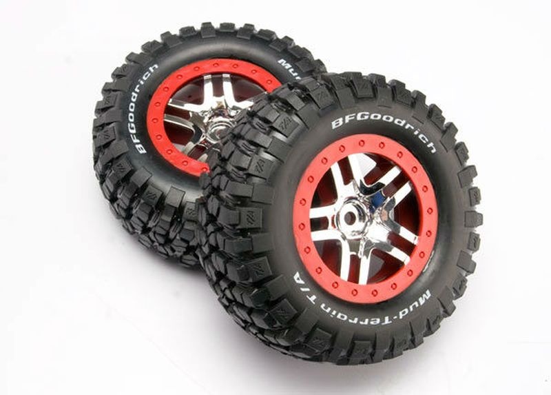 BFGoodrich Reifen auf SCT 2.2/3.0 Felgen chrom/rot (2)
