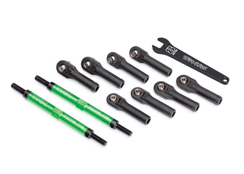 Vorspurstangen 7075-T6 Alu grün 144mm mit Kugelpfannen