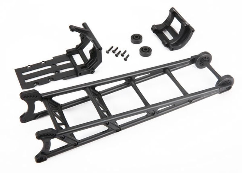 Wheelie bar schwarz montiert mit Halter