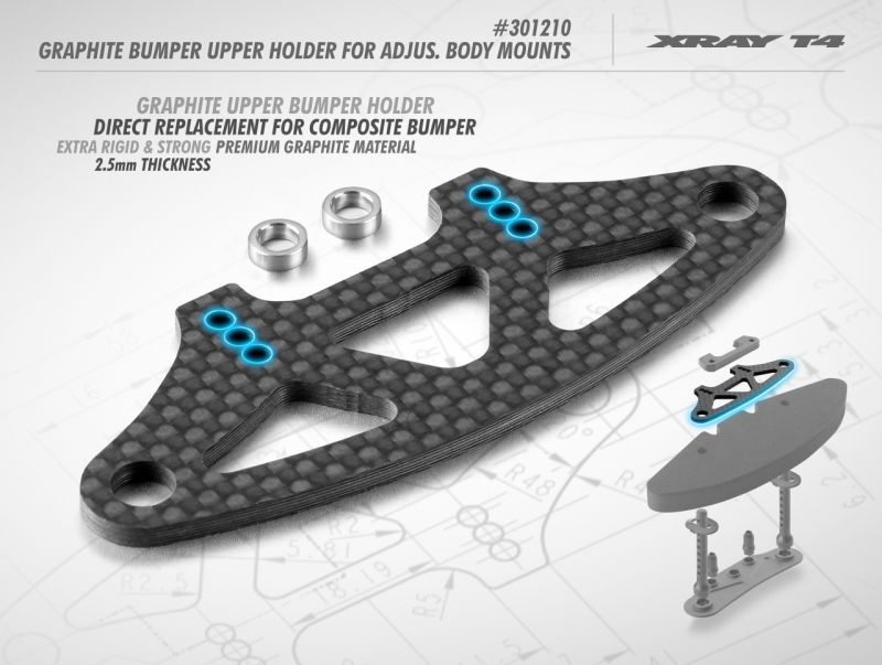 Kohlefaser Rammerhalterung oben 2.5mm