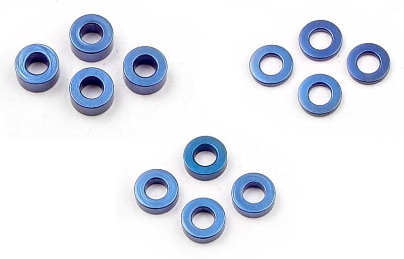 Unterlegscheibenset (1,0mm, 2,0mm, 3,0mm), Alu (10)