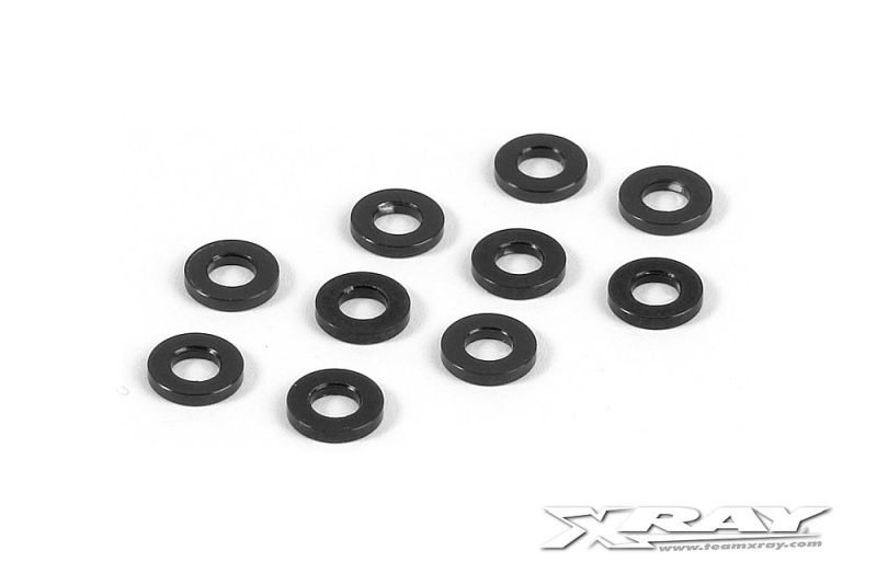 Unterlegscheibe 3mm x 6mm x 1,0mm, Alu Schwarz (10)