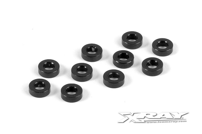 Unterlegscheibe 3mm x 6mm x 2,0mm, Alu Schwarz (10)