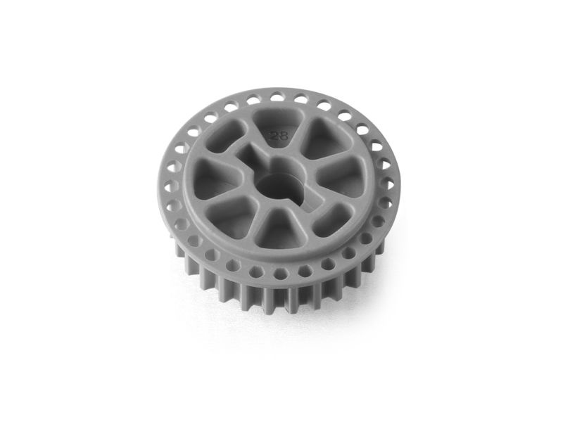 LOW FRICTION COMPOSITE SIDE BELT PULLEY 28T FRONT GRAPHITE