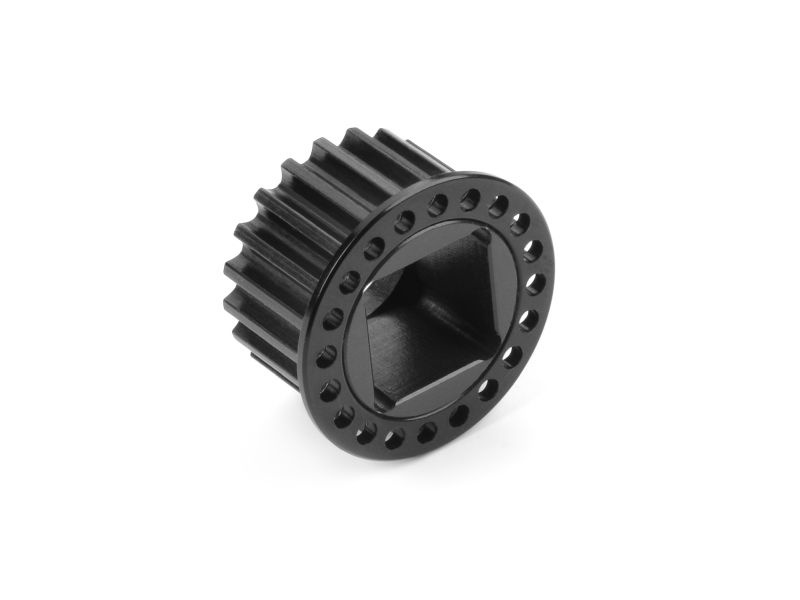 ALU CENTER BELT PULLEY 20T - HARD COATED - SWISS 7075 T6